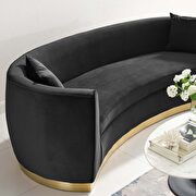 Curved performance velvet sofa in black by Modway additional picture 6