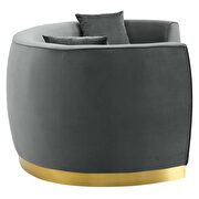 Curved performance velvet sofa in gray by Modway additional picture 3