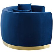 Curved performance velvet sofa in navy additional photo 4 of 5