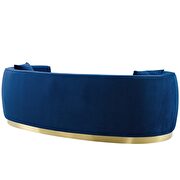 Curved performance velvet sofa in navy additional photo 5 of 5