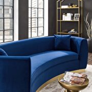Curved performance velvet sofa in navy by Modway additional picture 6