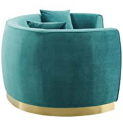 Curved performance velvet sofa in teal additional photo 4 of 5