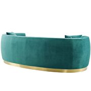 Curved performance velvet sofa in teal additional photo 5 of 5