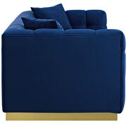 Biscuit tufted performance velvet sofa in navy additional photo 4 of 5