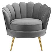 Scalloped edge performance velvet accent armchair in gray by Modway additional picture 6