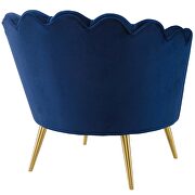 Scalloped edge performance velvet accent armchair in navy additional photo 5 of 6