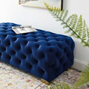 Button tufted performance velvet bench in navy by Modway additional picture 7