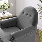 Tufted button accent performance velvet armchair in gray additional photo 2 of 5
