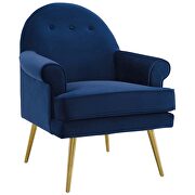 Tufted button accent performance velvet armchair in navy by Modway additional picture 4