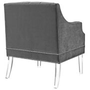 Tufted button accent performance velvet armchair in gray by Modway additional picture 3