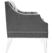 Tufted button accent performance velvet armchair in gray by Modway additional picture 4