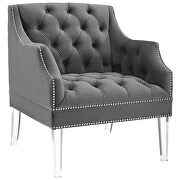 Tufted button accent performance velvet armchair in gray by Modway additional picture 5