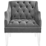 Tufted button accent performance velvet armchair in gray by Modway additional picture 7