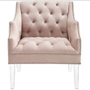 Tufted button accent performance velvet armchair in pink by Modway additional picture 7