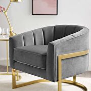 Vertical channel tufted performance velvet accent armchair in gray by Modway additional picture 7