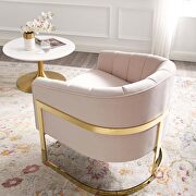 Vertical channel tufted performance velvet accent armchair in pink additional photo 2 of 6