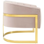 Vertical channel tufted performance velvet accent armchair in pink additional photo 4 of 6