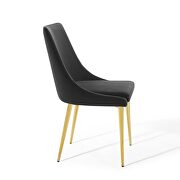 Modern accent performance velvet dining chair in black additional photo 4 of 8