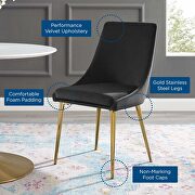 Modern accent performance velvet dining chair in black by Modway additional picture 9