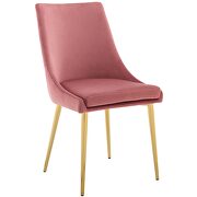 Modern accent performance velvet dining chair in dusty rose additional photo 4 of 6