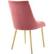 Modern accent performance velvet dining chair in dusty rose additional photo 5 of 6