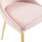 Modern accent performance velvet dining chair in pink additional photo 3 of 8