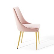 Modern accent performance velvet dining chair in pink additional photo 4 of 8