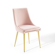 Modern accent performance velvet dining chair in pink additional photo 5 of 8