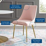 Modern accent performance velvet dining chair in pink by Modway additional picture 9