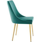 Modern accent performance velvet dining chair in teal additional photo 4 of 6