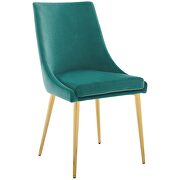 Modern accent performance velvet dining chair in teal additional photo 5 of 6