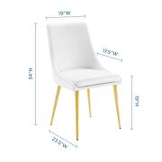 Modern accent performance velvet dining chair in white additional photo 2 of 8