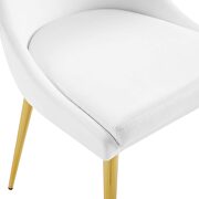 Modern accent performance velvet dining chair in white additional photo 3 of 8