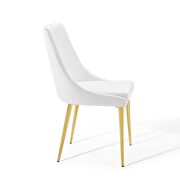 Modern accent performance velvet dining chair in white additional photo 4 of 8