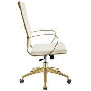 Stainless steel highback office chair in gold white by Modway additional picture 4