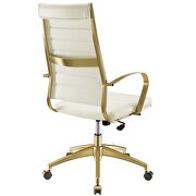 Stainless steel highback office chair in gold white by Modway additional picture 6