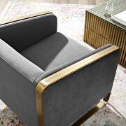 Accent club lounge performance velvet armchair in gray additional photo 2 of 6