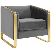 Accent club lounge performance velvet armchair in gray additional photo 5 of 6