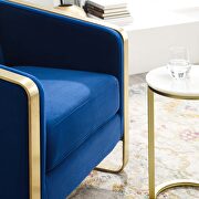 Accent club lounge performance velvet armchair in navy additional photo 2 of 6