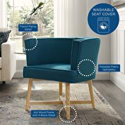 Upholstered fabric accent chair in azure additional photo 2 of 8