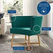 Upholstered fabric accent chair in teal additional photo 2 of 8