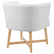 Upholstered fabric accent chair in white additional photo 4 of 8