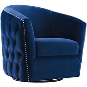 Swivel performance velvet armchair in navy by Modway additional picture 5