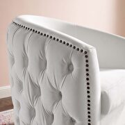 Swivel performance velvet armchair in white additional photo 2 of 5
