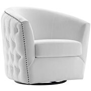 Swivel performance velvet armchair in white additional photo 5 of 5