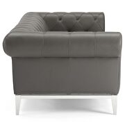 Tufted button upholstered leather chesterfield sofa in gray by Modway additional picture 3
