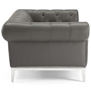 Tufted button upholstered leather chesterfield loveseat in gray by Modway additional picture 3