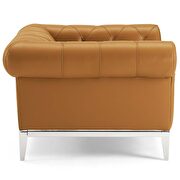 Tufted button upholstered leather chesterfield chair in tan by Modway additional picture 3