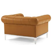 Tufted button upholstered leather chesterfield chair in tan by Modway additional picture 4