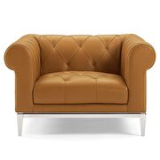 Tufted button upholstered leather chesterfield chair in tan by Modway additional picture 5